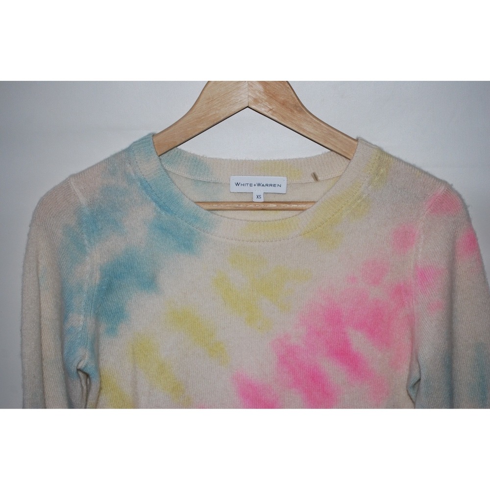 White + Warren Essentials XS Tie‑Dye 100% Cashmere Sweater – Used, Good - Picture 2 of 7